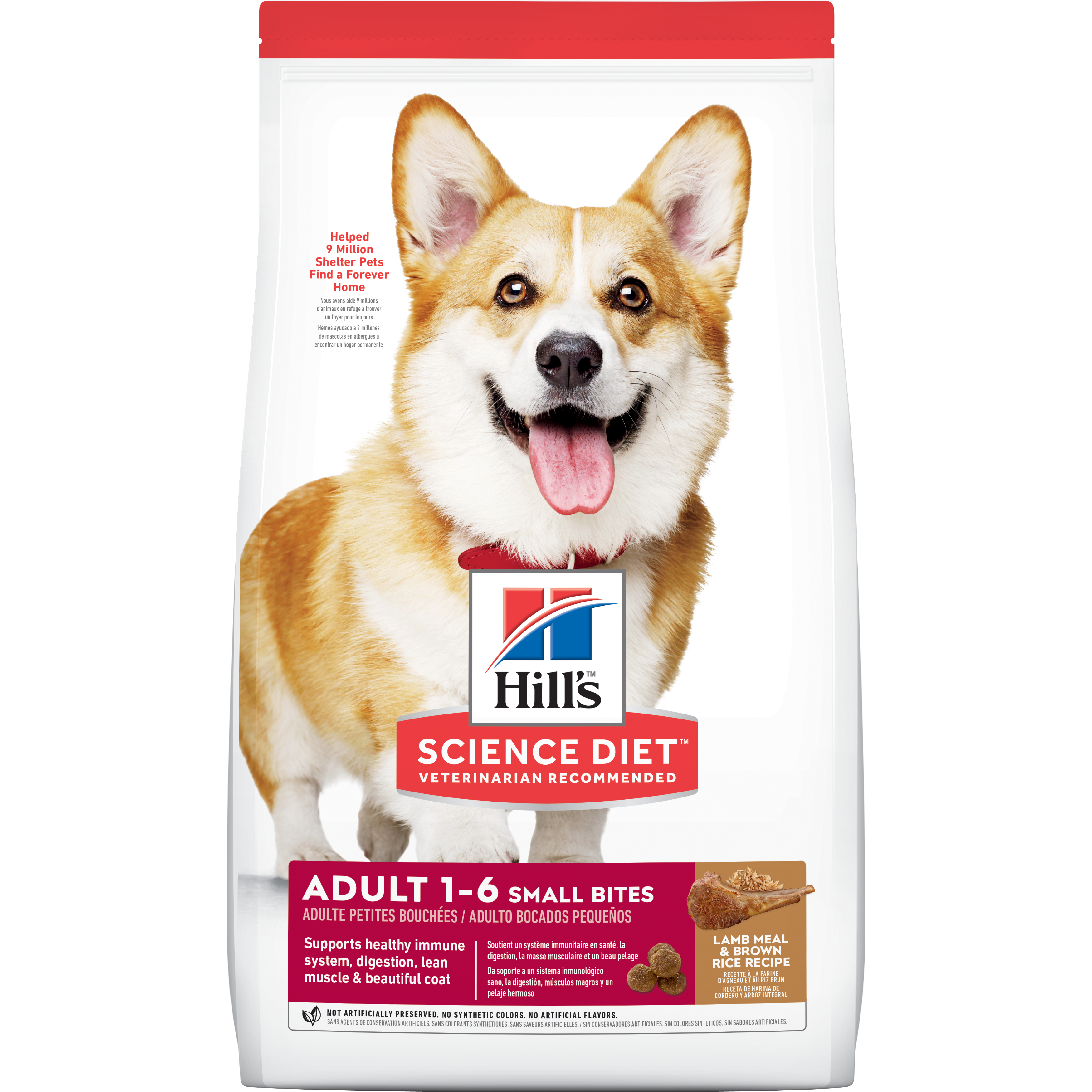 Hills Perros Adulto 1-6 4,5Lbs Bocado Pequeños Cordero & Arroz